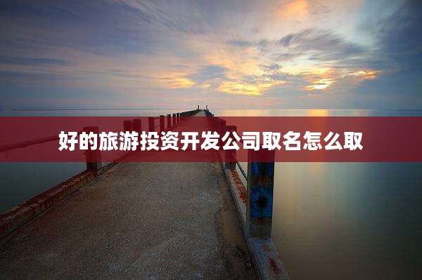 好的旅游投资开发公司取名怎么取