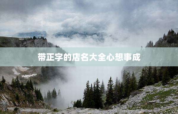 带正字的店名大全心想事成
