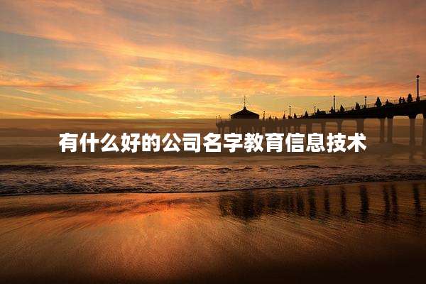 有什么好的公司名字教育信息技术
