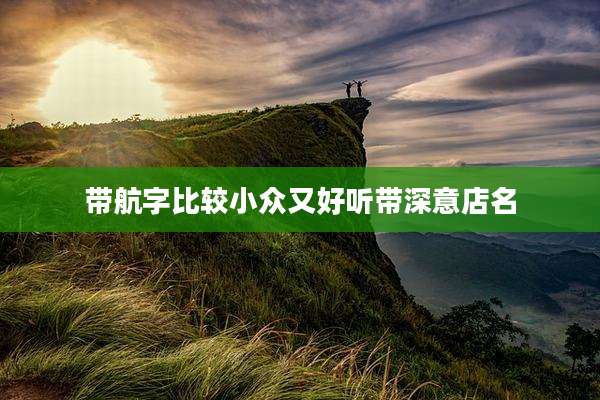 带航字比较小众又好听带深意店名