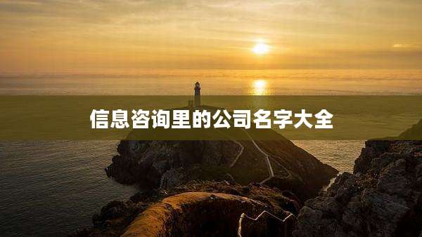 信息咨询里的公司名字大全
