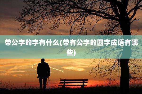 带公字的字有什么(带有公字的四字成语有哪些)