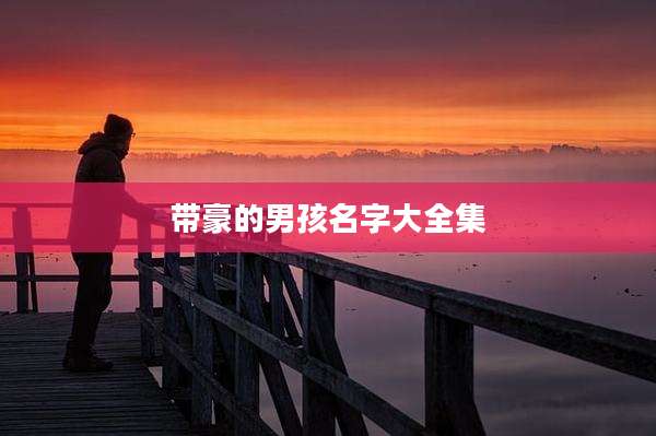 带豪的男孩名字大全集