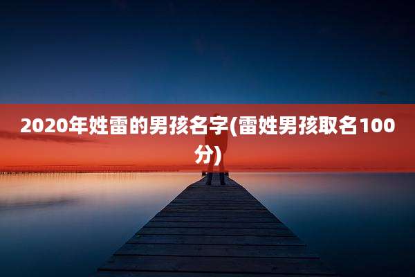 2020年姓雷的男孩名字(雷姓男孩取名100分)