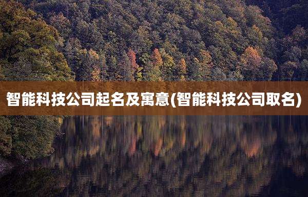 智能科技公司起名及寓意(智能科技公司取名)