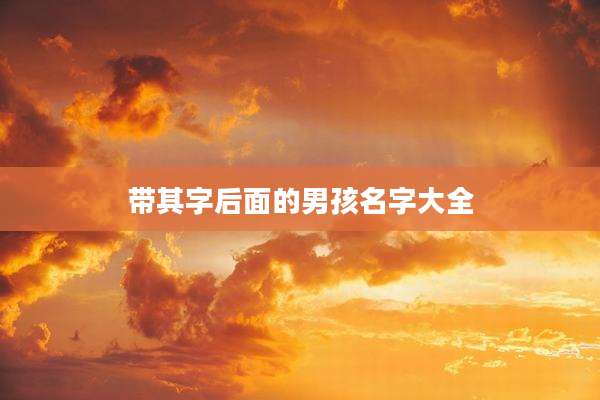 带其字后面的男孩名字大全