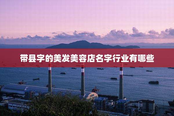 带县字的美发美容店名字行业有哪些