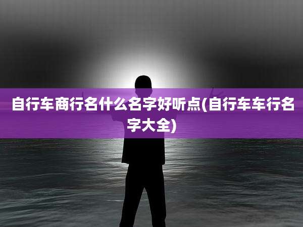 自行车商行名什么名字好听点(自行车车行名字大全)