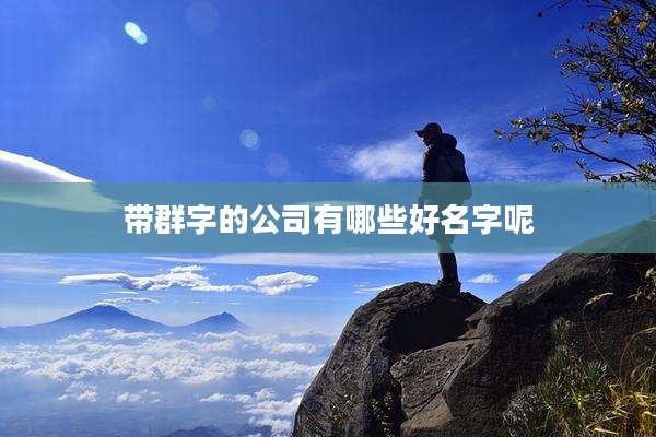 带群字的公司有哪些好名字呢