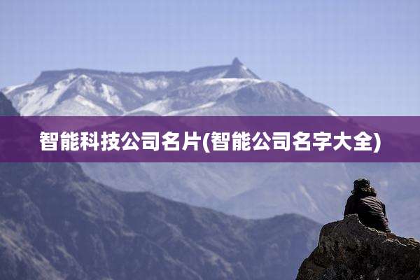 智能科技公司名片(智能公司名字大全)