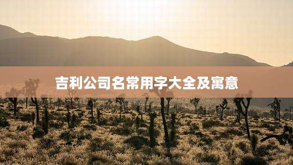 吉利公司名常用字大全及寓意
