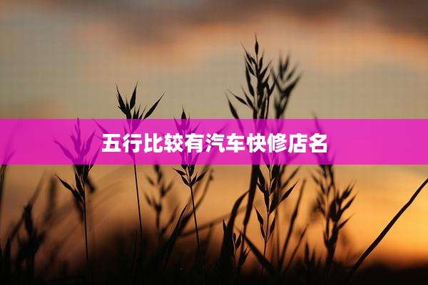 五行比较有汽车快修店名