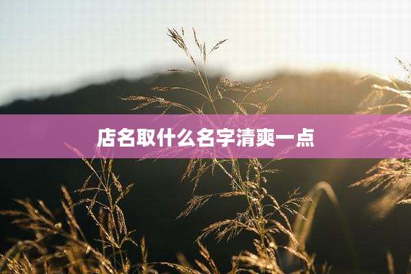 店名取什么名字清爽一点