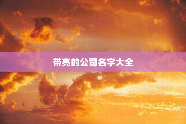 带亮的公司名字大全