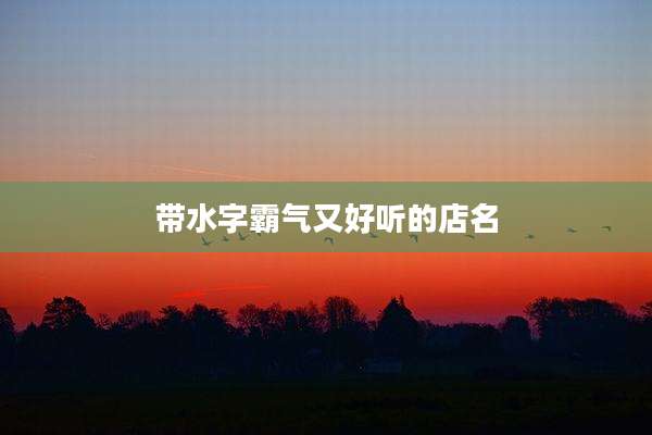 带水字霸气又好听的店名
