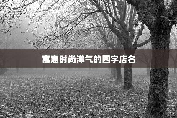 寓意时尚洋气的四字店名