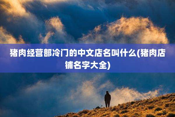 猪肉经营部冷门的中文店名叫什么(猪肉店铺名字大全)