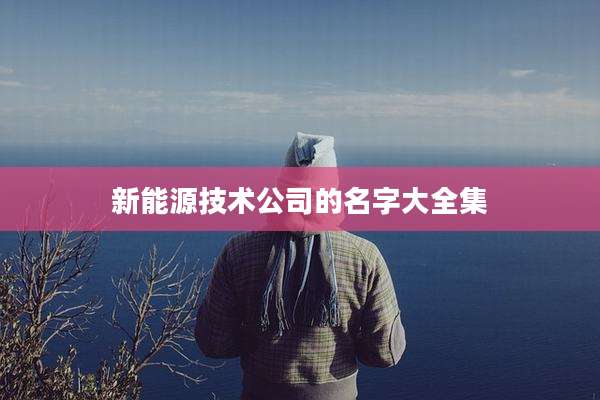 新能源技术公司的名字大全集