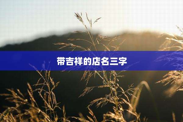 带吉祥的店名三字