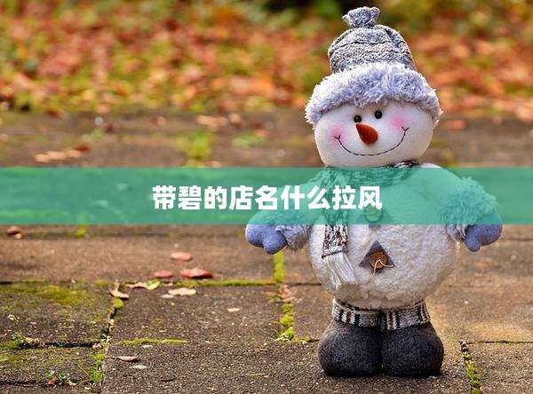 带碧的店名什么拉风
