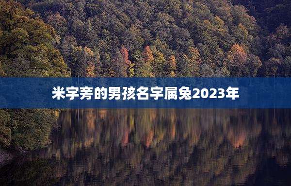 米字旁的男孩名字属兔2023年