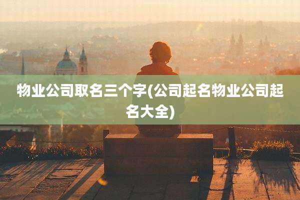 物业公司取名三个字(公司起名物业公司起名大全)