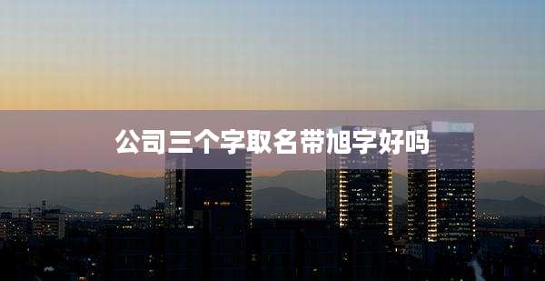 公司三个字取名带旭字好吗