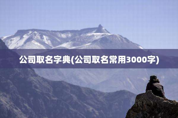 公司取名字典(公司取名常用3000字)
