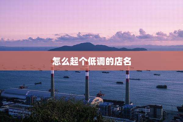 怎么起个低调的店名