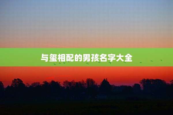 与玺相配的男孩名字大全