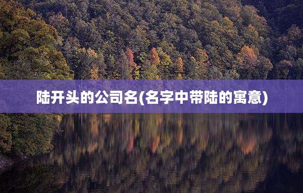 陆开头的公司名(名字中带陆的寓意)