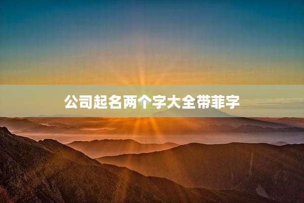 公司起名两个字大全带菲字