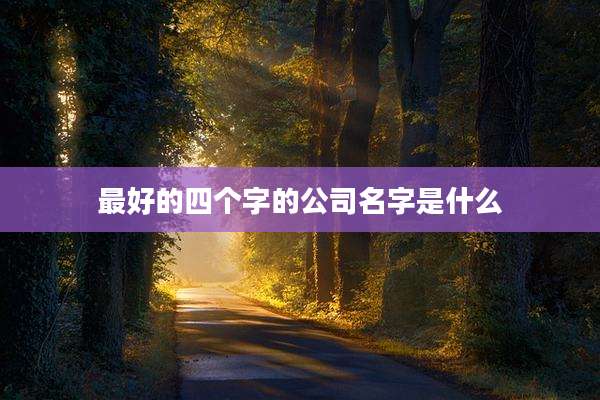 最好的四个字的公司名字是什么