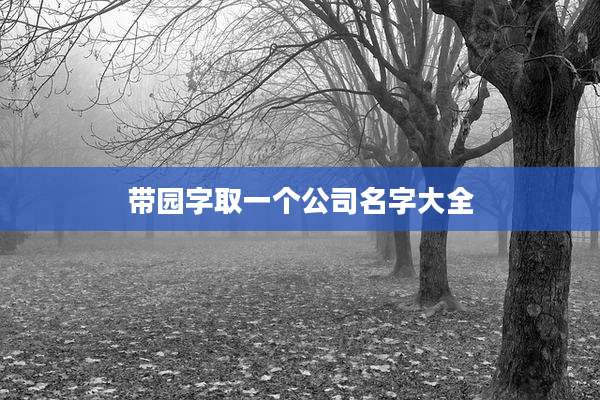 带园字取一个公司名字大全