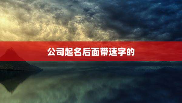 公司起名后面带速字的