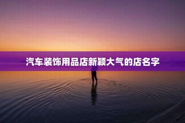 汽车装饰用品店新颖大气的店名字