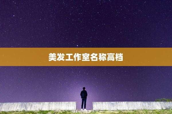 美发工作室名称高档