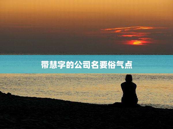 带慧字的公司名要俗气点
