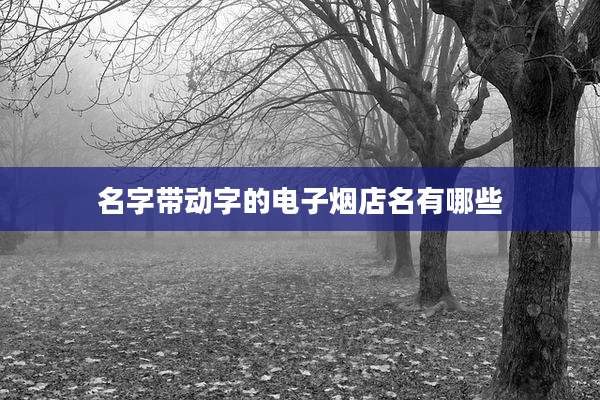 名字带动字的电子烟店名有哪些