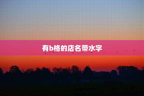 有b格的店名带水字