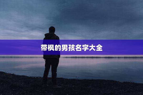 带枫的男孩名字大全