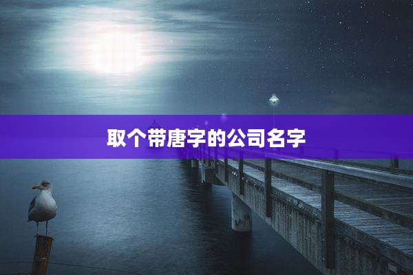 取个带唐字的公司名字
