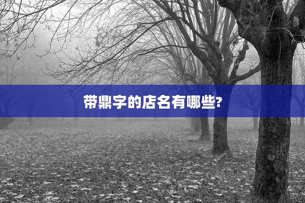 带鼎字的店名有哪些?