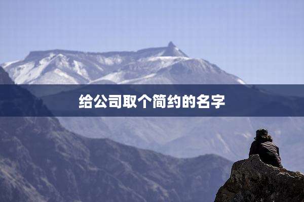 给公司取个简约的名字