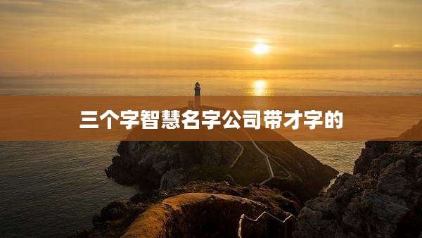 三个字智慧名字公司带才字的