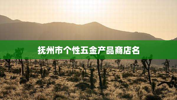 抚州市个性五金产品商店名