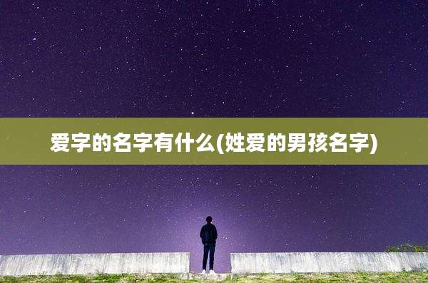 爱字的名字有什么(姓爱的男孩名字)