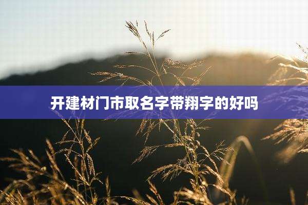开建材门市取名字带翔字的好吗