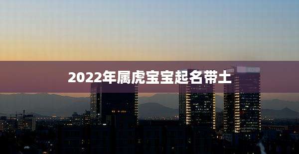 2022年属虎宝宝起名带土