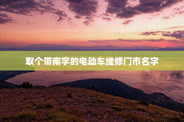 取个带南字的电动车维修门市名字